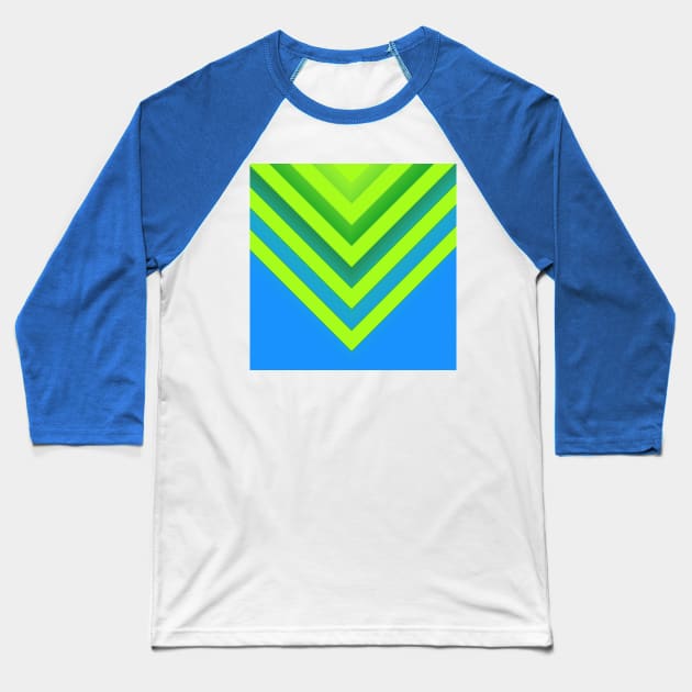 Sky & Lime Chevron Baseball T-Shirt by BlakCircleGirl